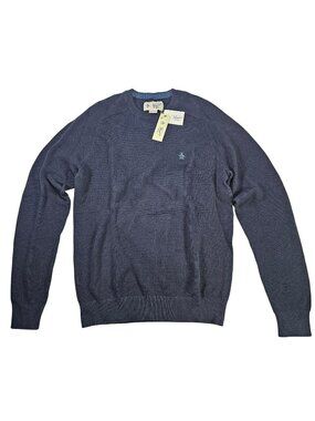 Original Penguin NWT Textured Crewneck Sweater Men's Size M Dark Blue Sapphire